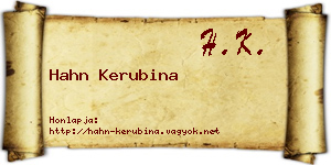 Hahn Kerubina névjegykártya